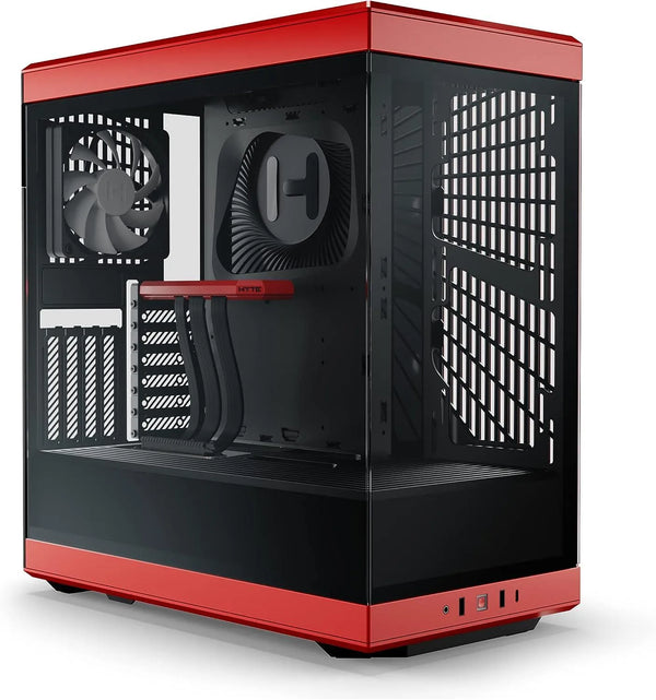 HYTE Y40 Panoramic Tempered Glass Mid-Tower Gaming Case Red - Anigma